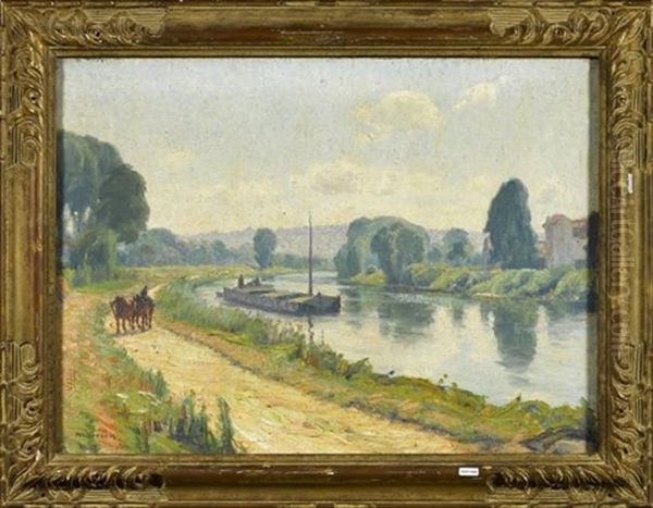 Kanallandschaft Mit Pferden - view 1