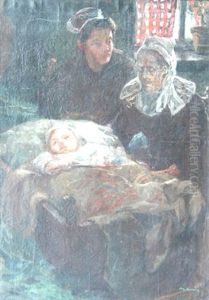 Deux Generations Devant Le Berceau by Maurice Grun