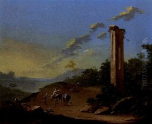 Sudliche Landschaft Mit Reitern by Johann Jakob Norbert Grund
