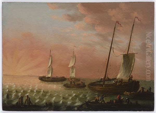 Fishing Boats At Sea - view 1
