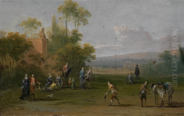 Sudliche Landschaften Mit Bewegter Figurenstaffage (pair) - view 1