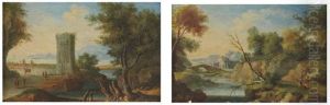 Cavalier Au Pied D'une Tour Pres D'un Fleuve (+ Couple Pres D'un Pont; Pair) Cavalier Au Pied D'une Tour Pres D'un Fleuve (+ Couple Pres D'un Pont; Pair)