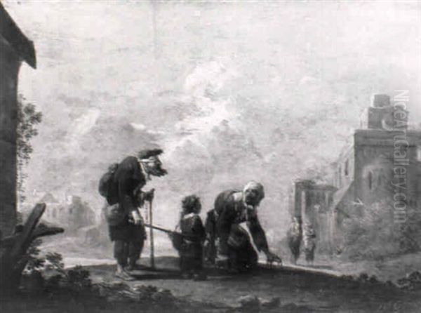 Eine Bettlerfamilie Vor Landschaft - view 1