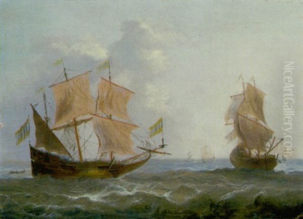 Marine. Zweimaster Auf Bewegter See - view 1