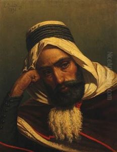 Portrait Of An Arab by Ludvig Grundtvic