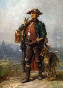 Bauer Auf Dem Heimweg Vom Markt