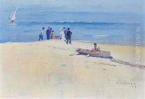 Fisherman, Coogee Beach by Elioth Gruner
