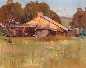 Farmyard Chicken Run by Elioth Gruner