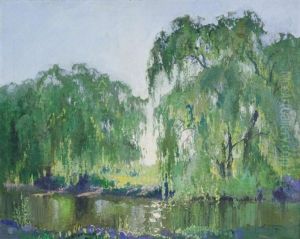 Untitled - River Scenes With Willow Trees by Elioth Gruner