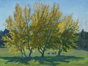 Poplars At Bowral by Elioth Gruner