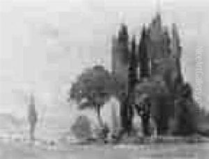 Canberra Landscape With Poplars
