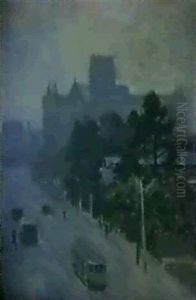 View Of St. Patricks Cathedral, Melbourne by Elioth Gruner