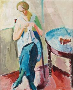 Sigrid Knitting by Isaac Gruenewald