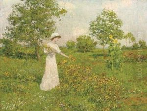 Une Jeune Fille Dans La Prairie by Marcel Adolphe Bain