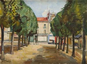 City Square With Trees by Nathan Grunsweigh