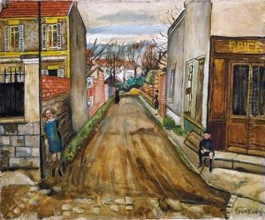 Rue Animee A Montmartre by Nathan Grunsweigh