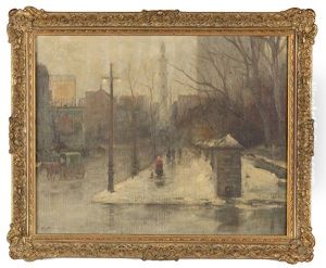 Winter Street Scene by Charles Paul Gruppe