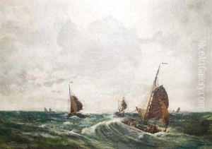 Segelboote Vor Scheveningen by Charles Paul Gruppe