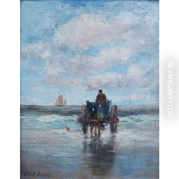 Shell Fishing At Katwijk, Holland - view 1