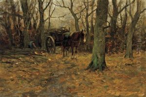 Gathering Firewood, At The Hague, Holland by Charles Paul Gruppe