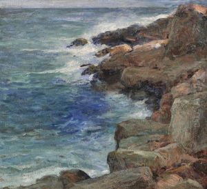 Incoming Tide At Bass Rocks, Mass