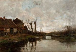 Cloudy Day Along A Dutch Canal