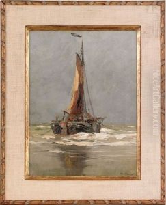Seascape With Sailing Vessel by Charles Paul Gruppe