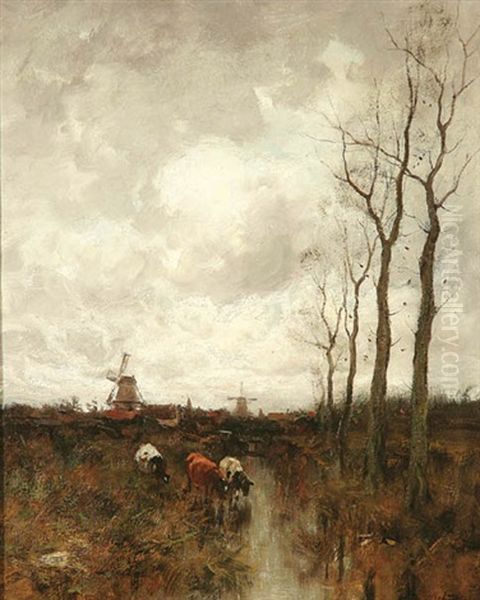 Dutch Landscape With Cattle Grazing - view 1