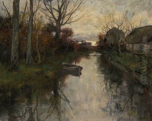 A Dutch Canal by Charles Paul Gruppe