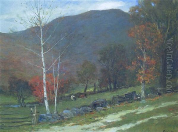 Cows Grazing In An Autumn Landscape - view 1