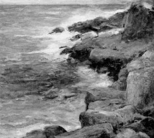 Incoming Tide At Bass Rock Near Gloucester