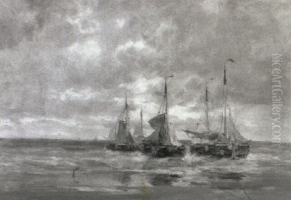 Sailboats At Sea - view 1