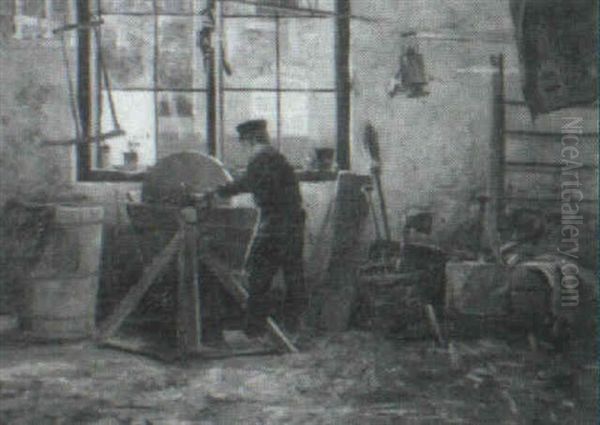 Boy At Grindstone - view 1