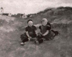 Youngsters On The Beach by Charles Paul Gruppe