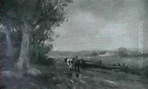 After The Storm/landscape With Cow And Herder by Charles Paul Gruppe
