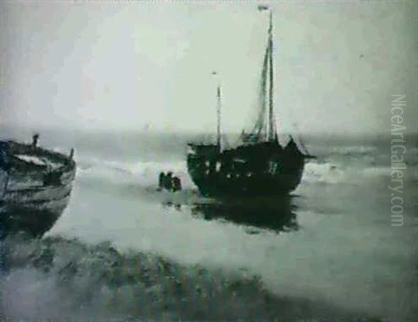 Fisherfolk On The Beach - view 1