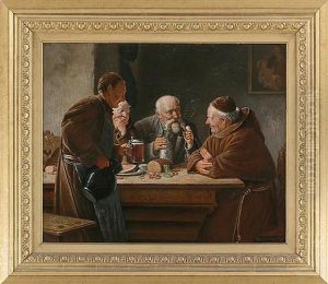 Monastic Tavern Scene by Eduard von Gruetzner