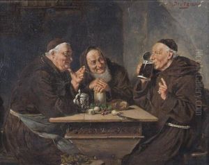 At The Monastery by Eduard von Gruetzner