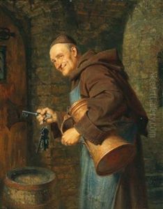 A Cellarer With A Bunch Of Keys by Eduard von Gruetzner