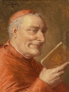 Kardinal Beim Lesen by Eduard von Gruetzner