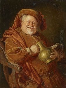Falstaff With Jug by Eduard von Gruetzner