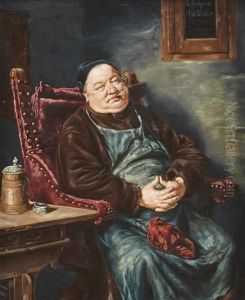 Smoking Monk by Eduard von Gruetzner