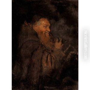 Kapuziner Beim Verzehr Von Trauben by Eduard von Gruetzner
