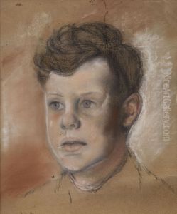 Portrait Of A Boy (ivor Pirie) by Edward Baird