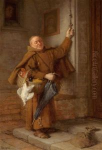 At The Monastery Gate by Eduard von Gruetzner