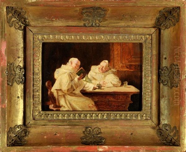Heiteres Aus Alter Zeit - Zwei Geistliche Am Tisch - view 1