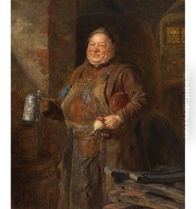 Brotzeit - Monch Mit Bierhumpen, Rettich Und Brotlaib, 1900