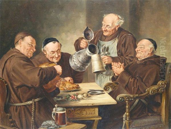 Monks Dining; Monks Imbibing (a Pair) - view 1