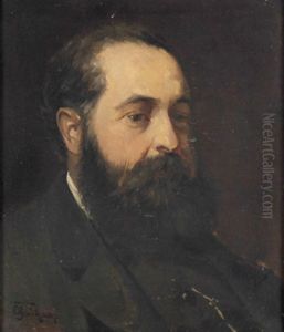 Oberforster, Brustbildnis Eines Bartigen Mannes Im Halbprofil Nach Rechts
