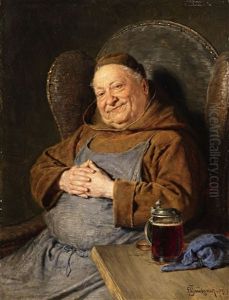 A Seated Monk With A Tankard